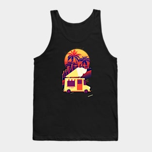 Ice Cream Truck Retro Sunset Style Tank Top